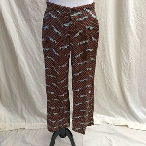 Zara size M Pajama-Style Pants with retro car and flower print